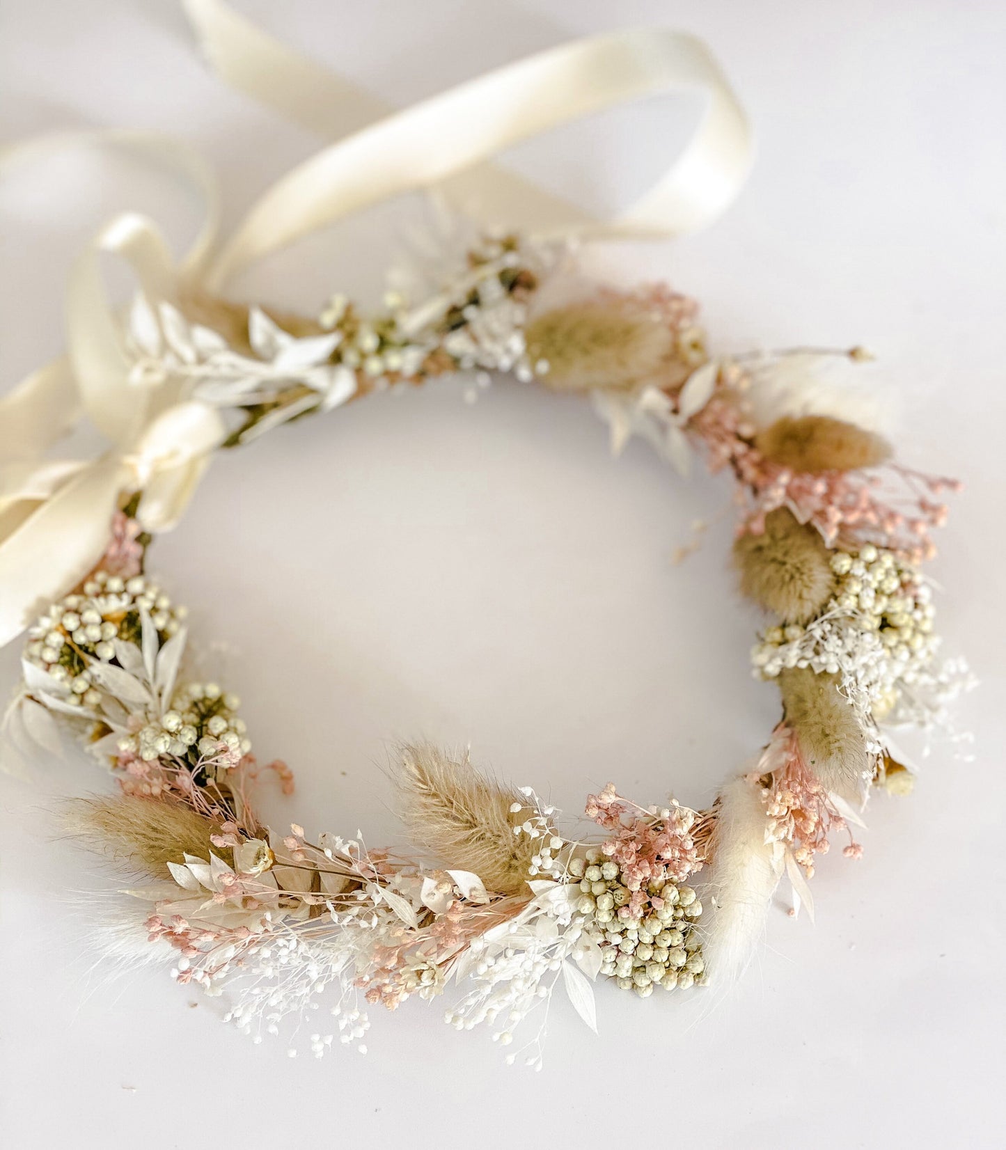 Blush Dried Flower Crown/ Wedding Hair/ Bride and Bridesmaids/ Flower Girl/ Photoshoot