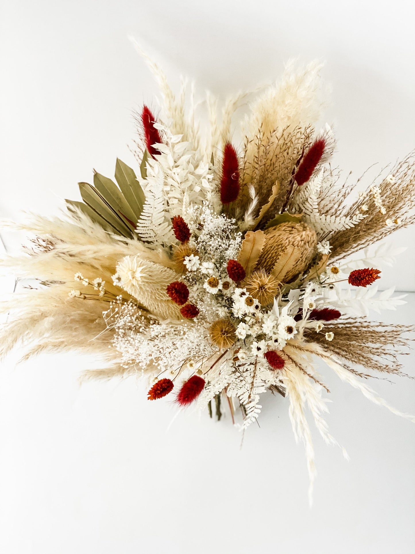 Medium Banksia + Pampas Rust Bouquet/ Bride and Bridesmaids/ Dried Flower Bouquet/ Wedding Flowers