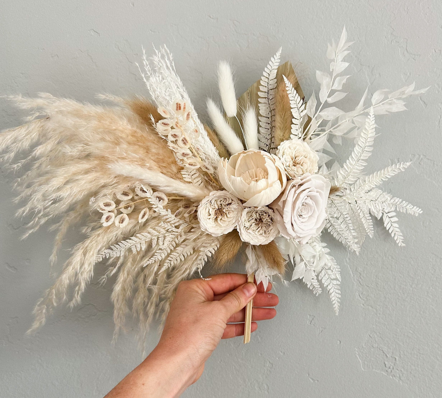 Dried Floral Rose and Peony Cake Topper