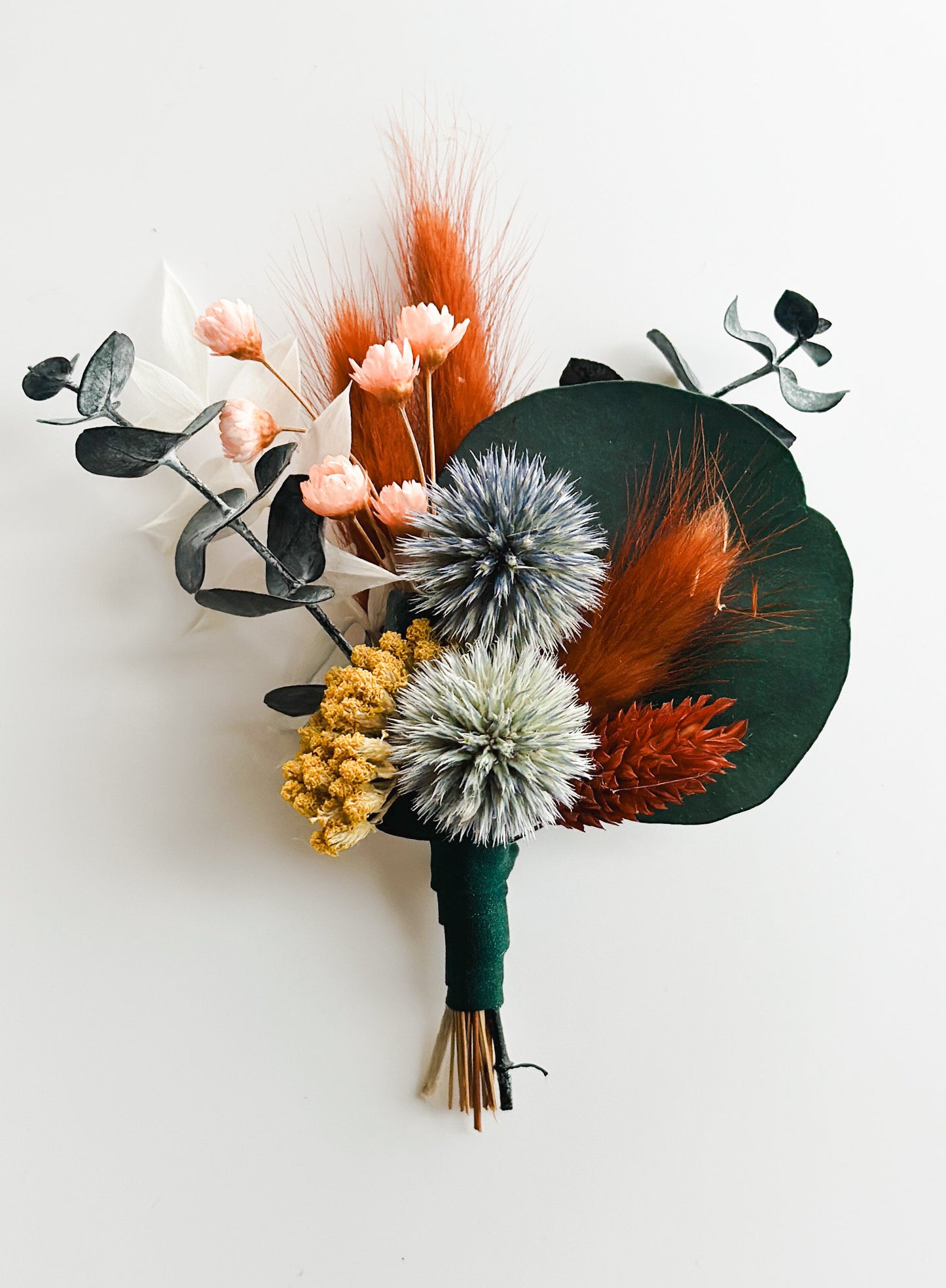 Colorful Dusty Blue Boutonniere/ Wedding Flowers/ Groom and Groomsmen