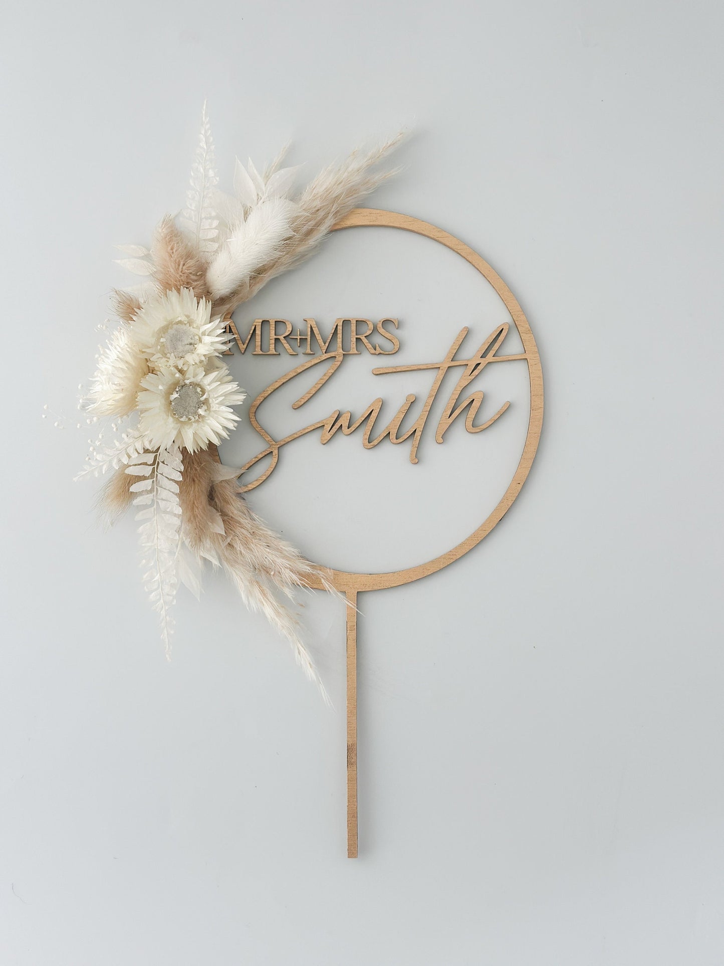 Personalized Strawflower Dried Floral Cake Topper, Wedding cake, Cake flowers