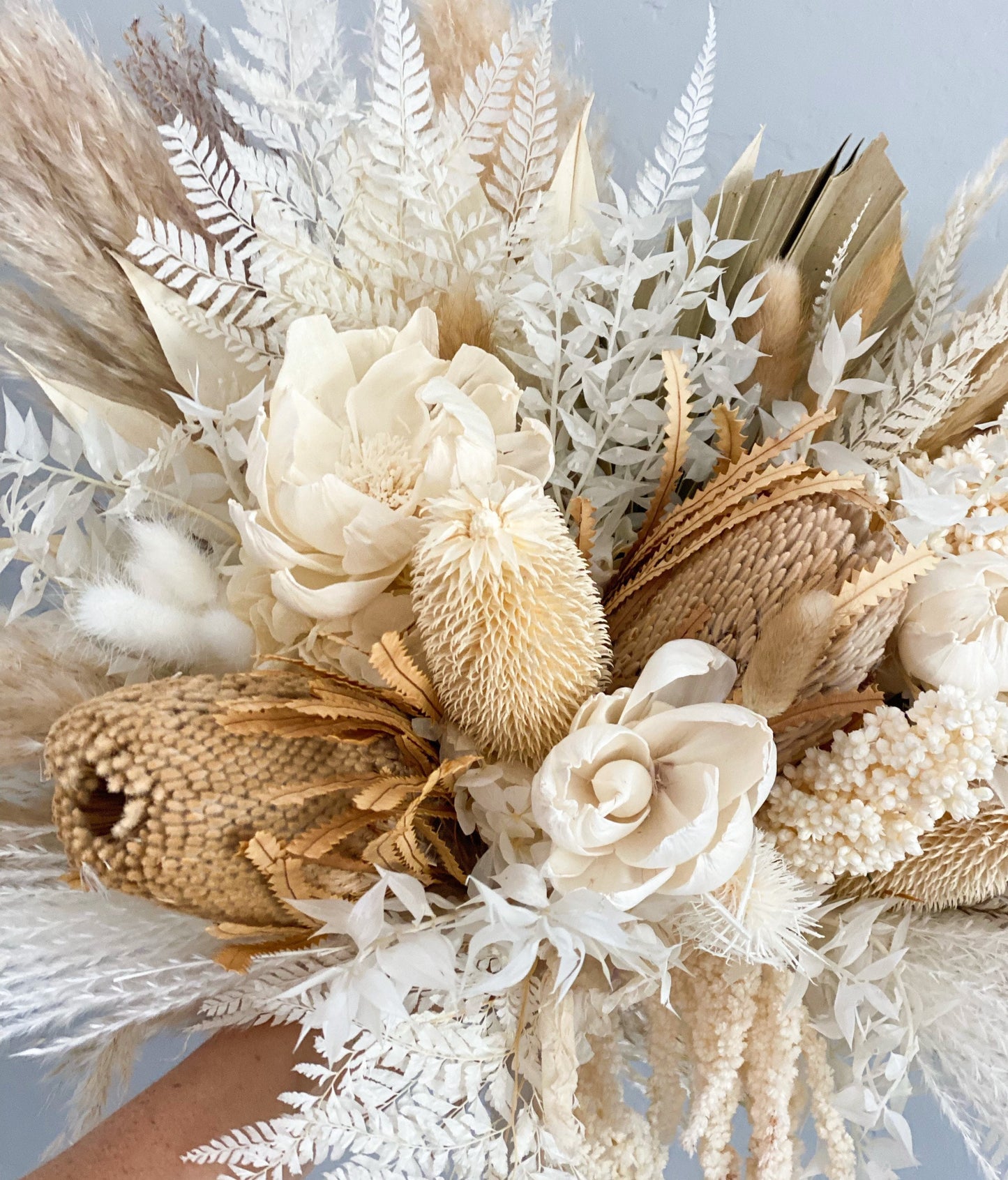 Sola Wood Peony + Pampas Grass Bouquet/ Bride and Bridesmaids/ Dried Flower Bouquet
