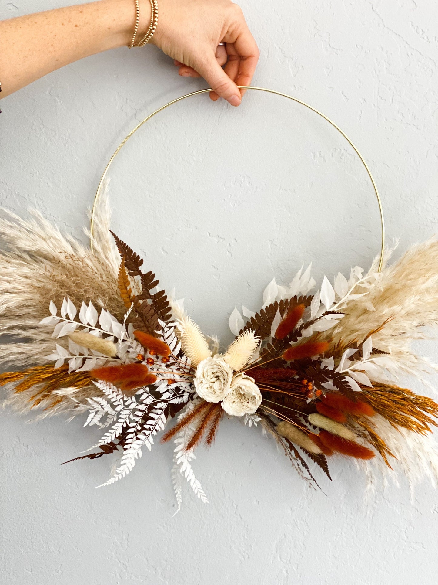 Terracotta Dried Floral Hoop Wreath