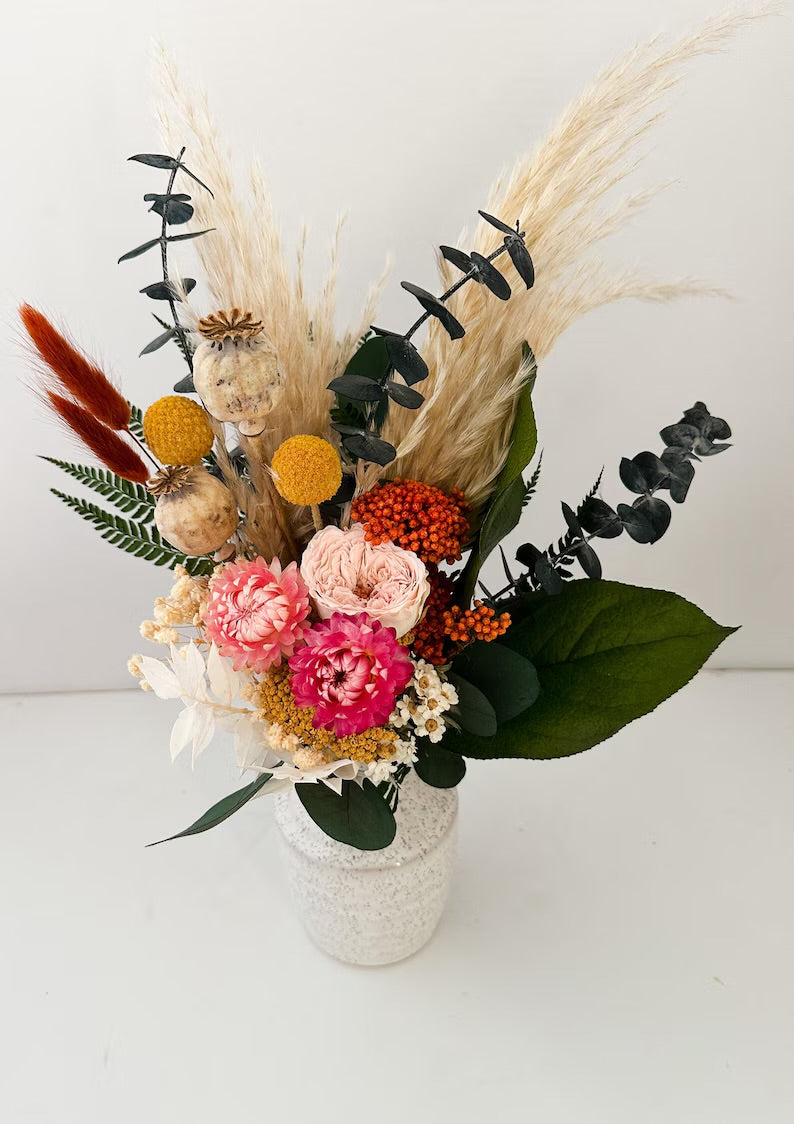 Engagement Gift Box with Candle and Small Dried Flower Arrangement