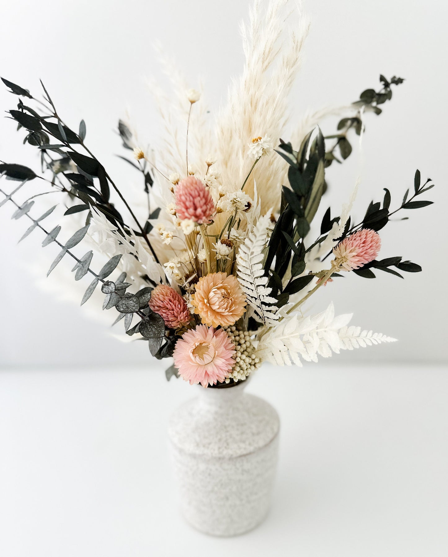 Housewarming New Home Gift Box with Personalized Candle and Small Dried Flower Arrangement