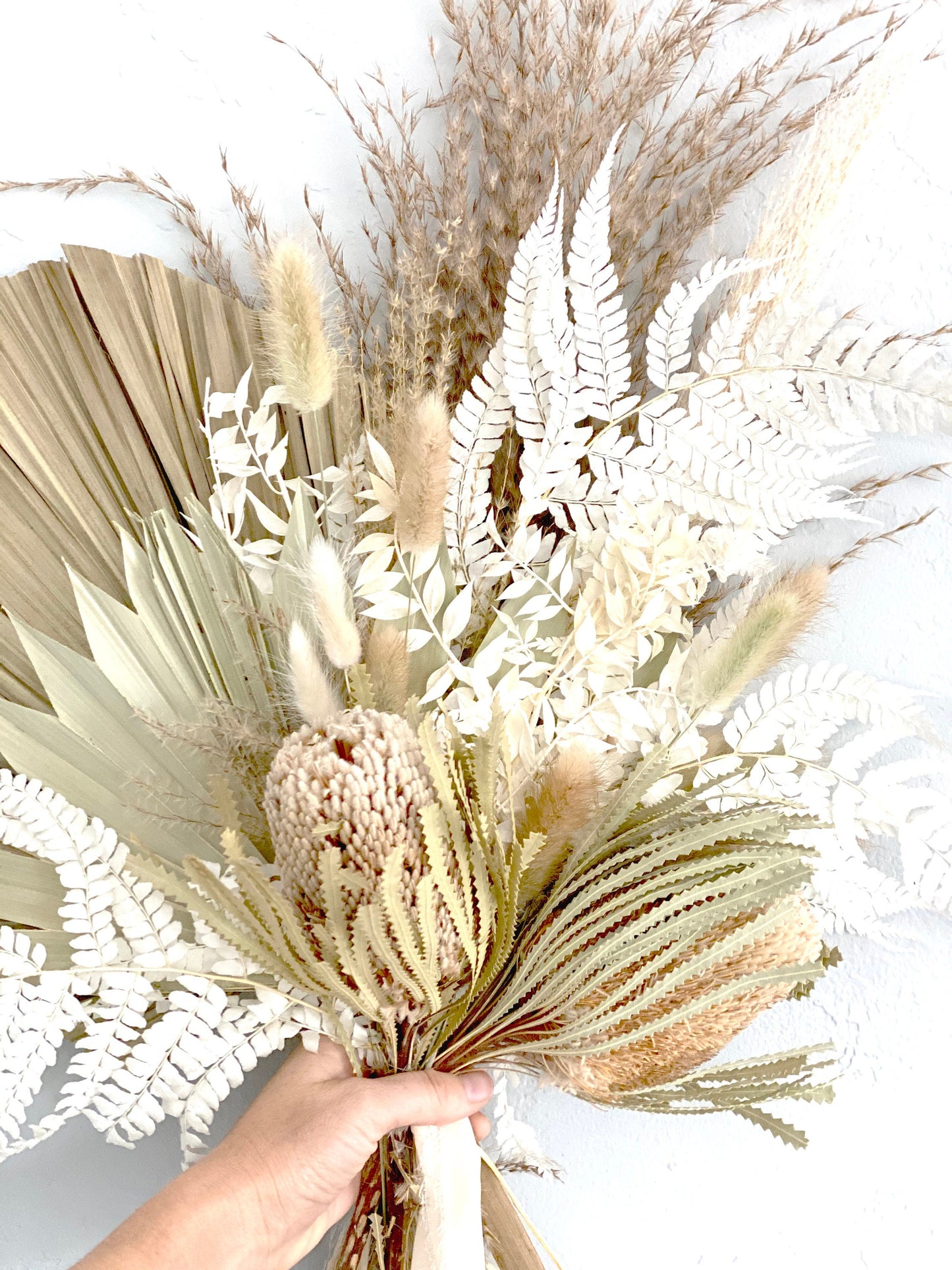 Banksia, Palm, Pampas Grass Bouquet- DOES NOT FIT IN GIFT BOX