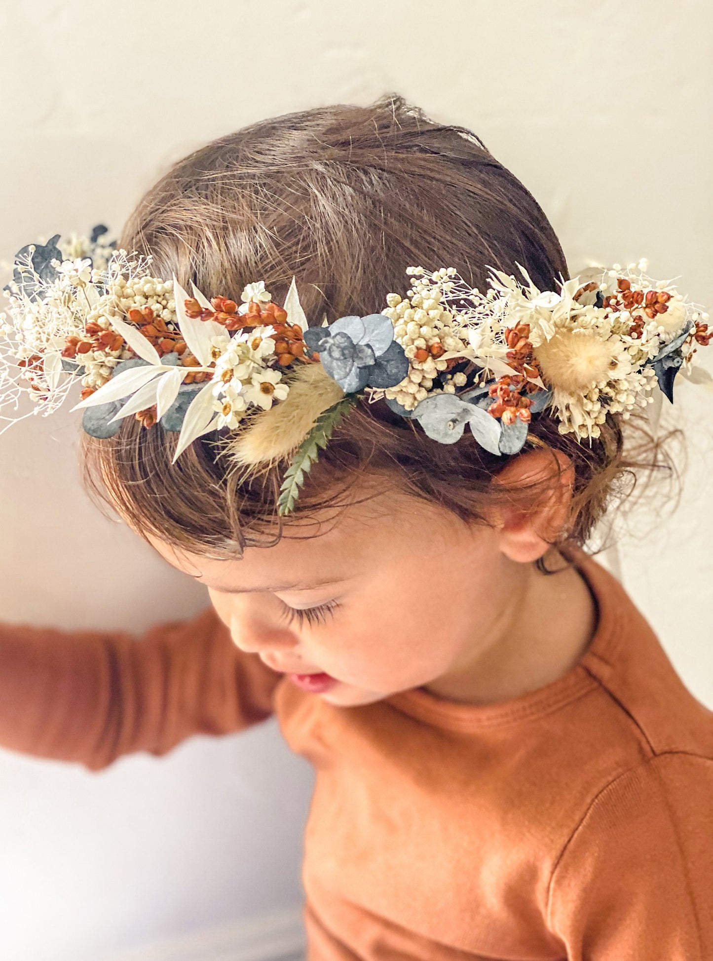 Rust Dried Flower Crown for Weddings, Photoshoots, Showers/ Wedding Hair/ Bride and Bridesmaids/ Flower Girl/ Photoshoot