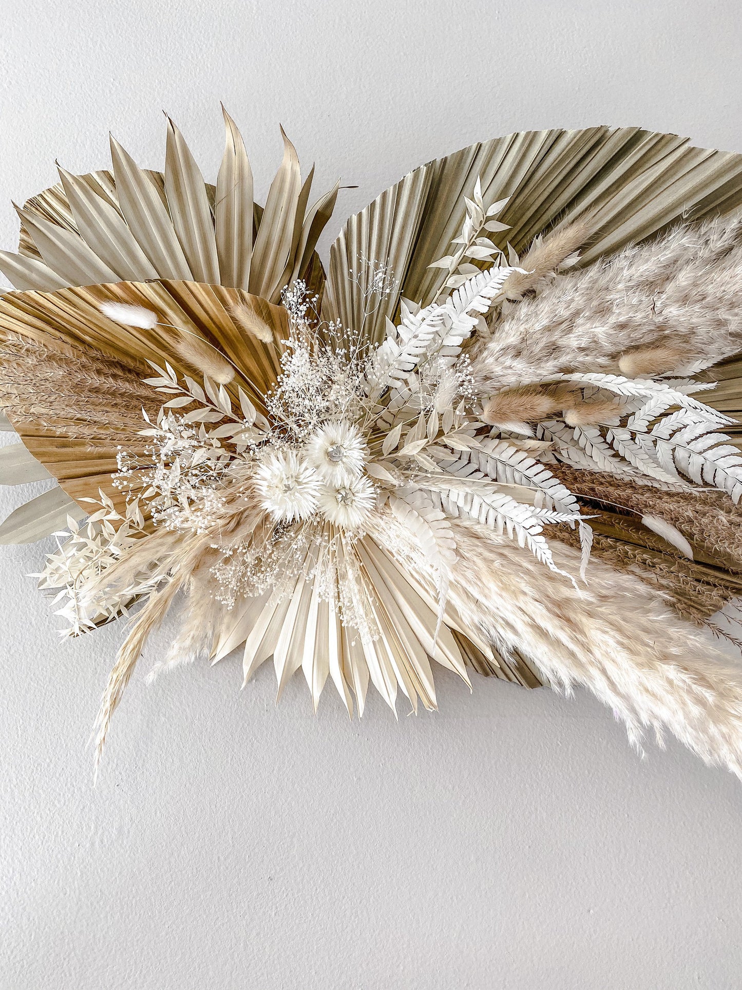 Pampas Grass and Palm Wall Decor, Wedding Arch Decor, Backdrop Decor, Dried Flowers, Arbor