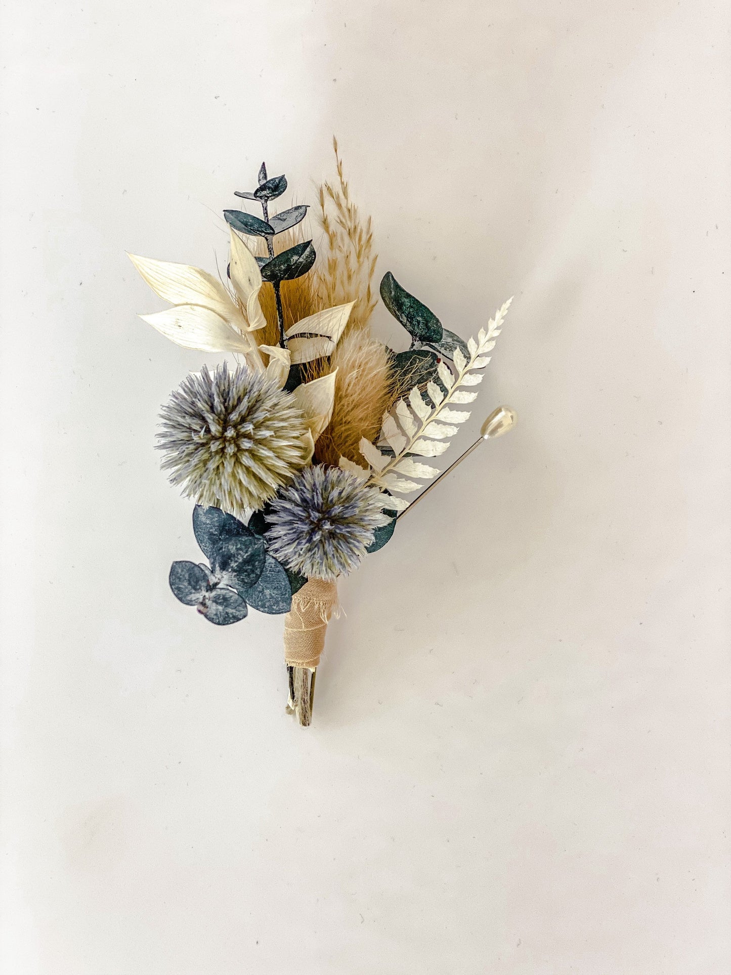 Dusty Blue Boutonniere/ Wedding Flowers/ Groom and Groomsmen