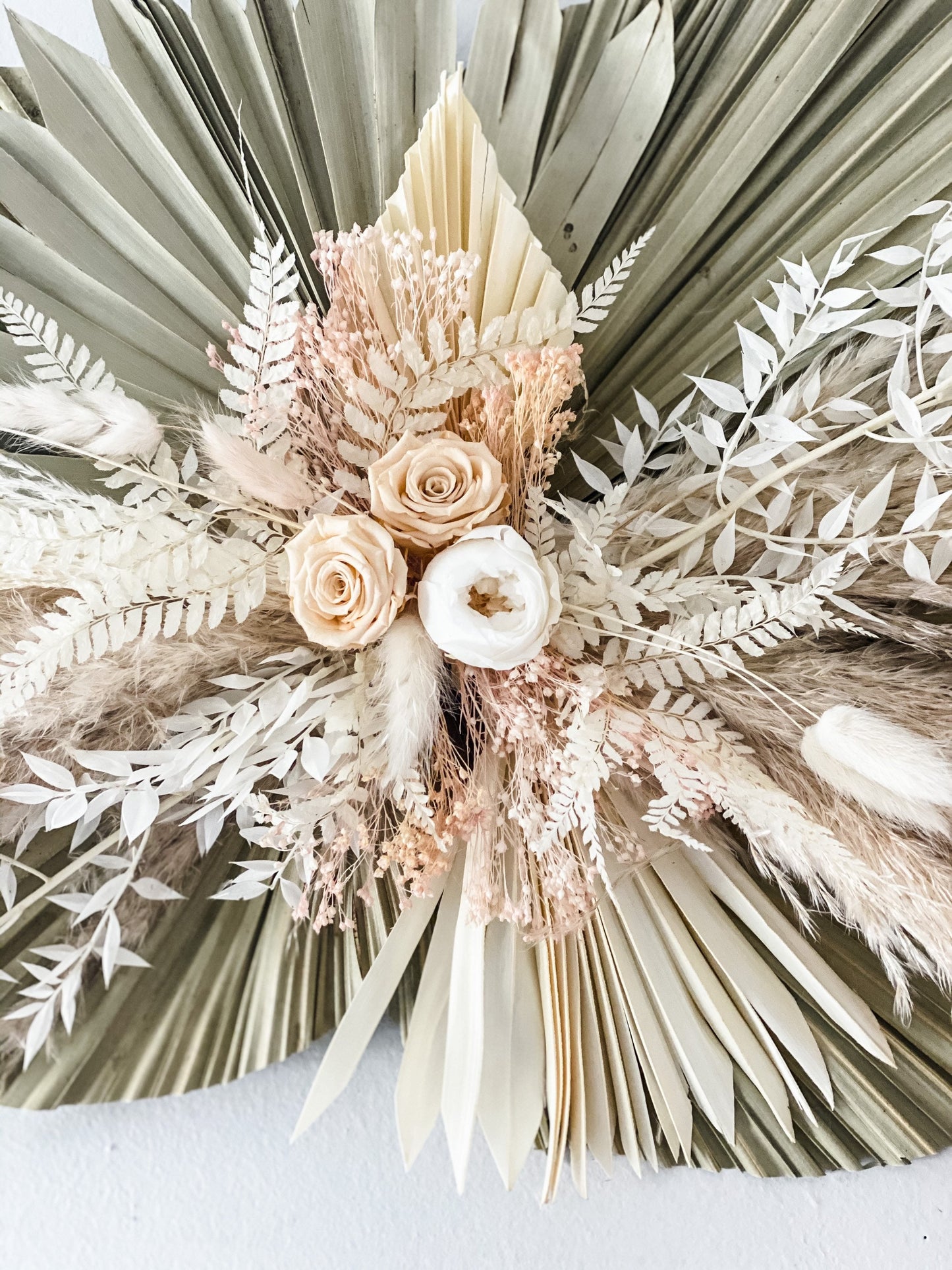 Blush + White Wall, Arch, or Backdrop Decor, Dried Flowers, Arbor