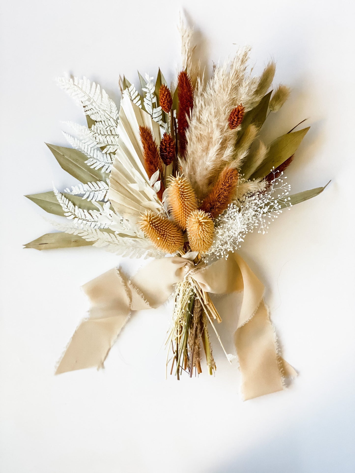 Rust Small Pampas Grass Bouquet/ Bride and Bridesmaids/ Dried Flower Bouquet/ Wedding Flowers
