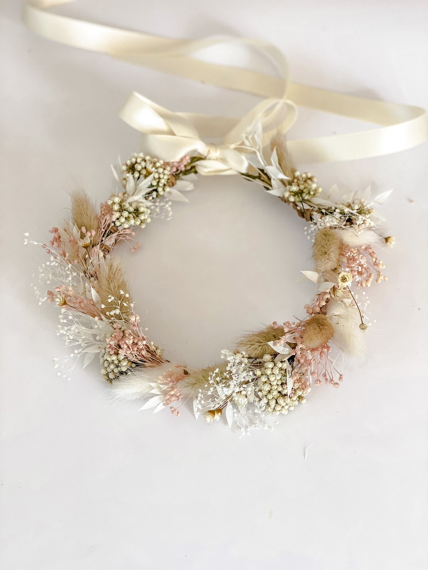 Blush Dried Flower Crown/ Wedding Hair/ Bride and Bridesmaids/ Flower Girl/ Photoshoot