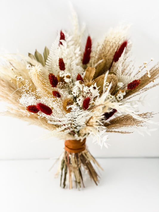 Medium Banksia + Pampas Rust Bouquet/ Bride and Bridesmaids/ Dried Flower Bouquet/ Wedding Flowers