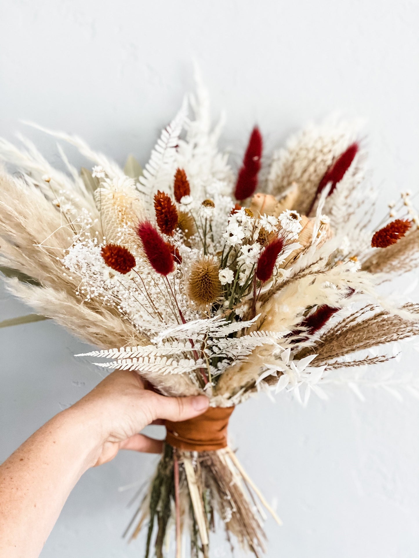 Medium Banksia + Pampas Rust Bouquet/ Bride and Bridesmaids/ Dried Flower Bouquet/ Wedding Flowers