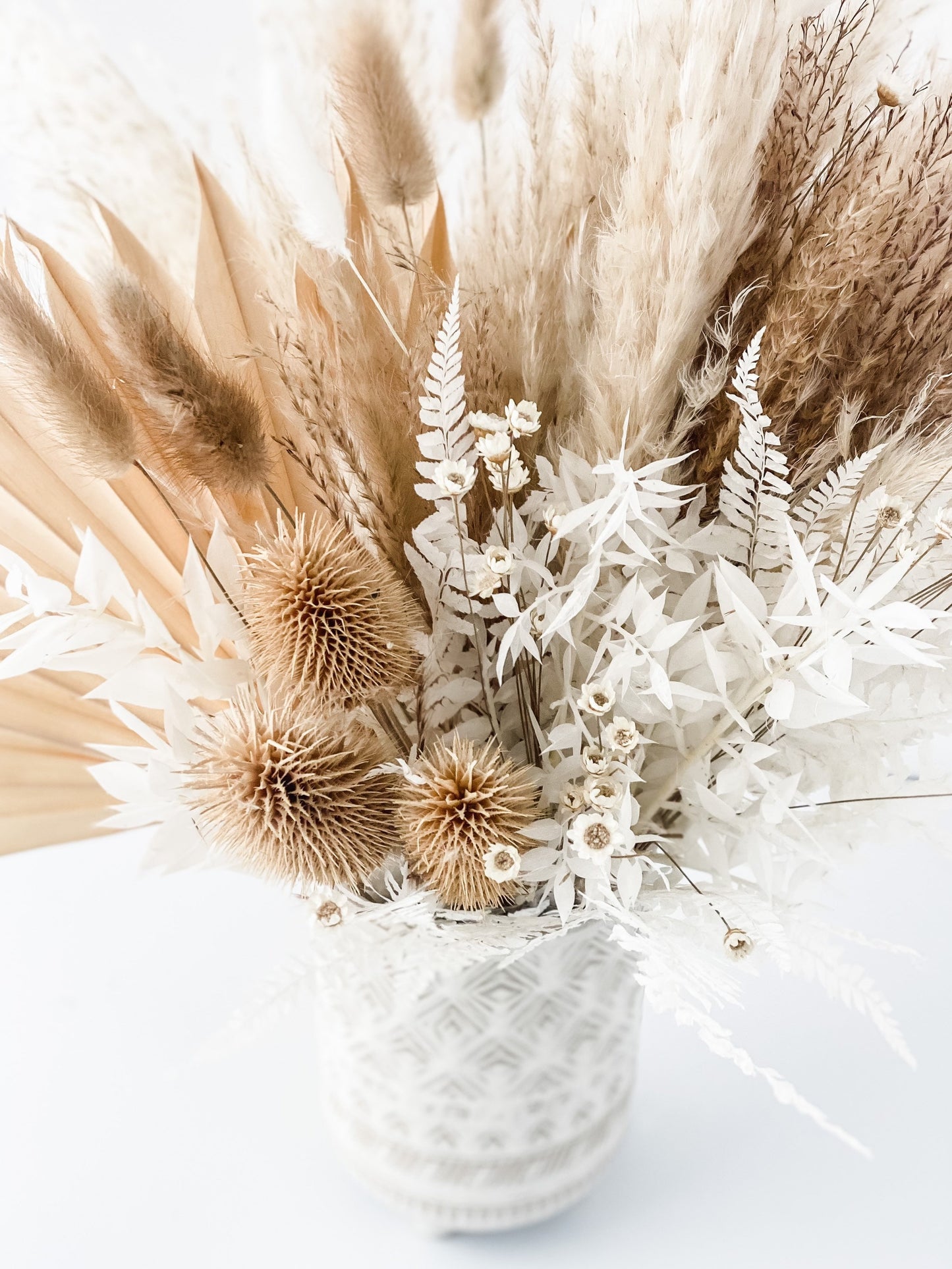 Pampas grass + Tan Thistle Vase Arrangement