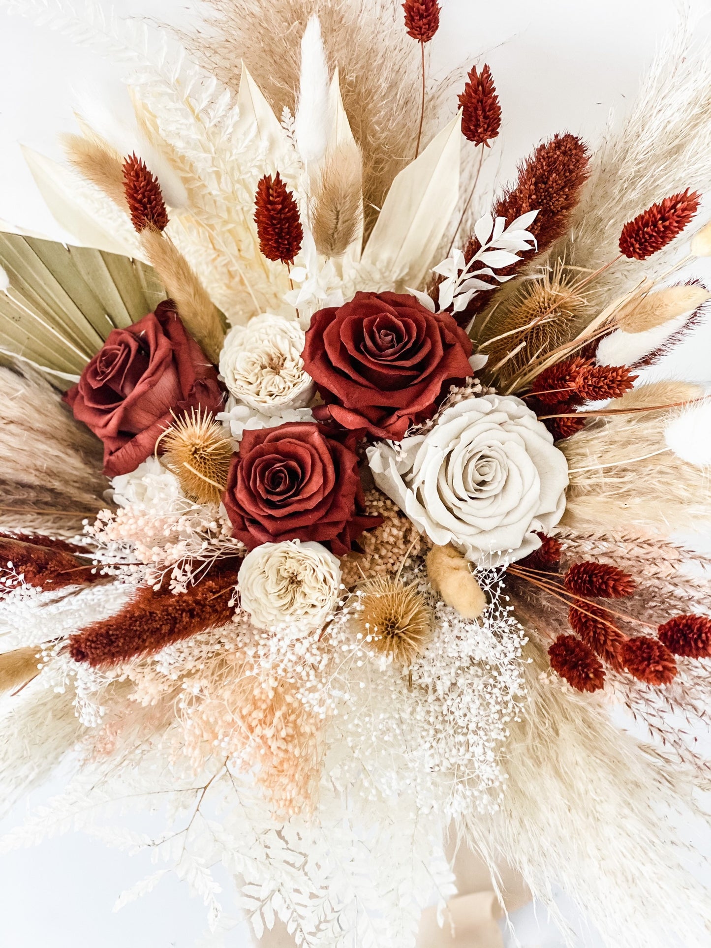 Rust Pampas Grass Bridal Bouquet/ Bride and Bridesmaids/ Dried Flower Bouquet/ Wedding Flowers