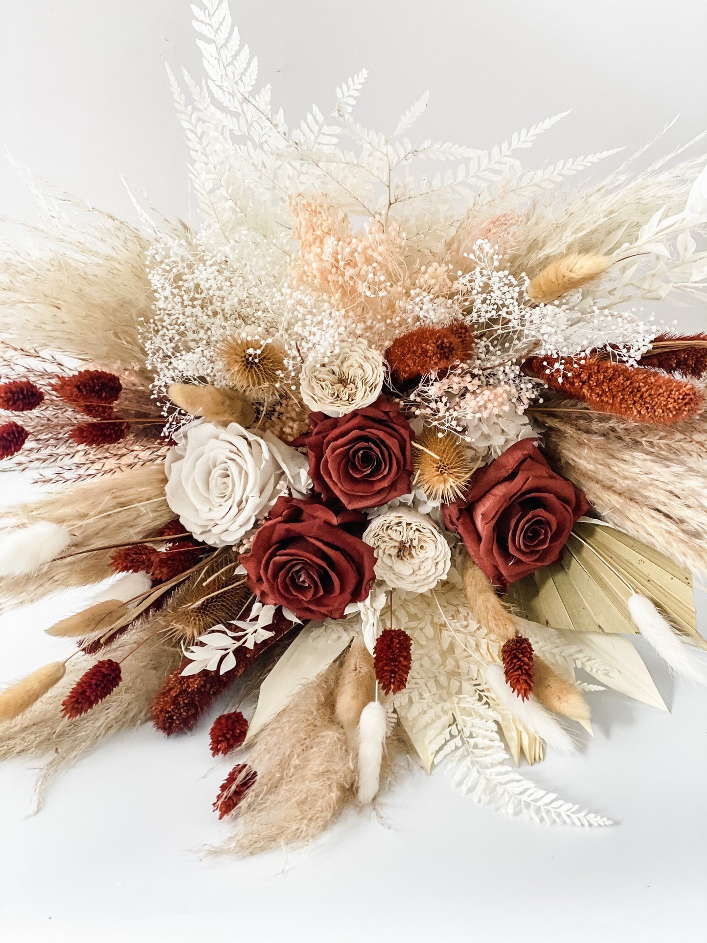 Rust Pampas Grass Bridal Bouquet/ Bride and Bridesmaids/ Dried Flower Bouquet/ Wedding Flowers