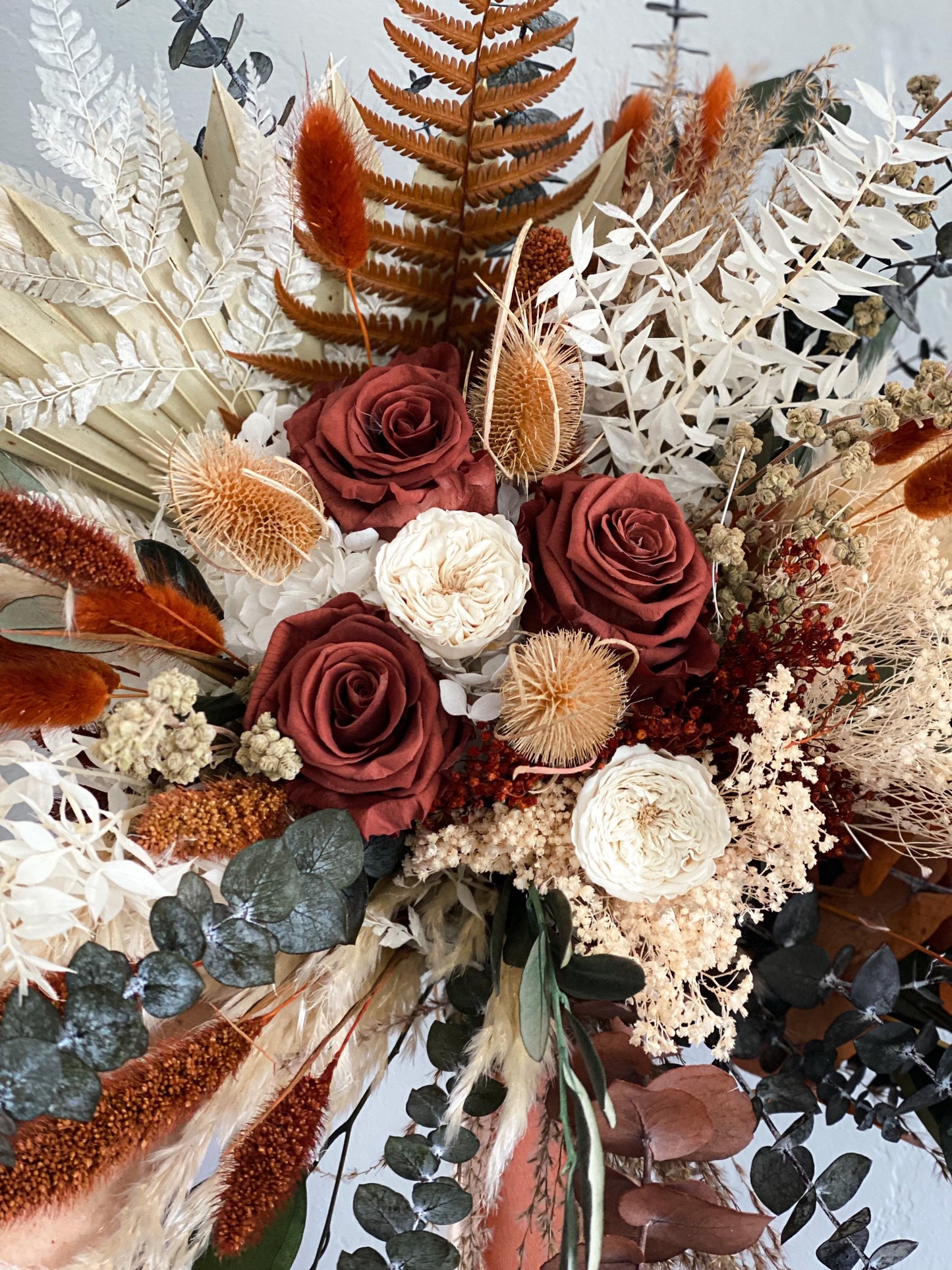 Rust, Terracotta + Olive Dried Flower Pampas Grass Bouquet/ Bride and Bridesmaids/ Dried Flower Bouquet/ Wedding Flowers