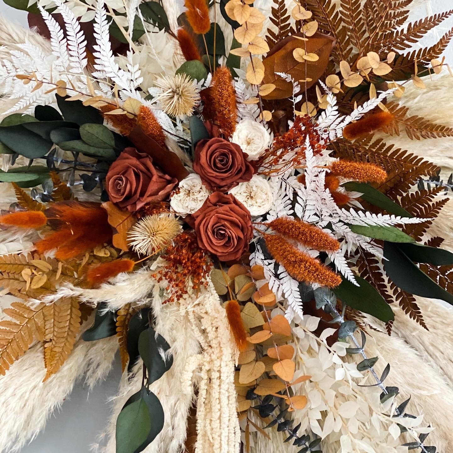 Rust, Terracotta, + Eucalyptus Dried Flower Arch Wall Decor, Backdrop, Dried Flowers, Arbor