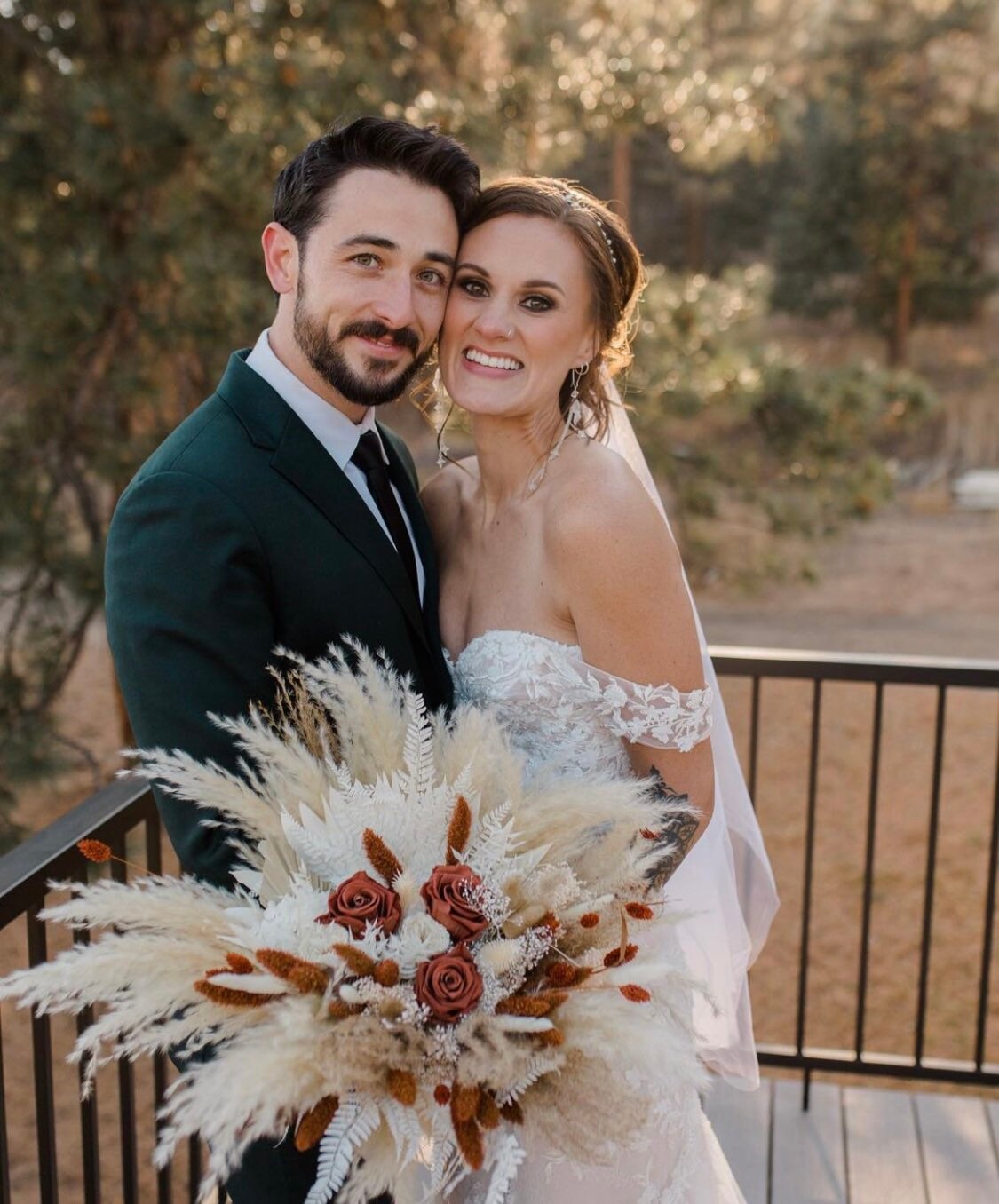 Rust Pampas Grass Bridal Bouquet/ Bride and Bridesmaids/ Dried Flower Bouquet/ Wedding Flowers