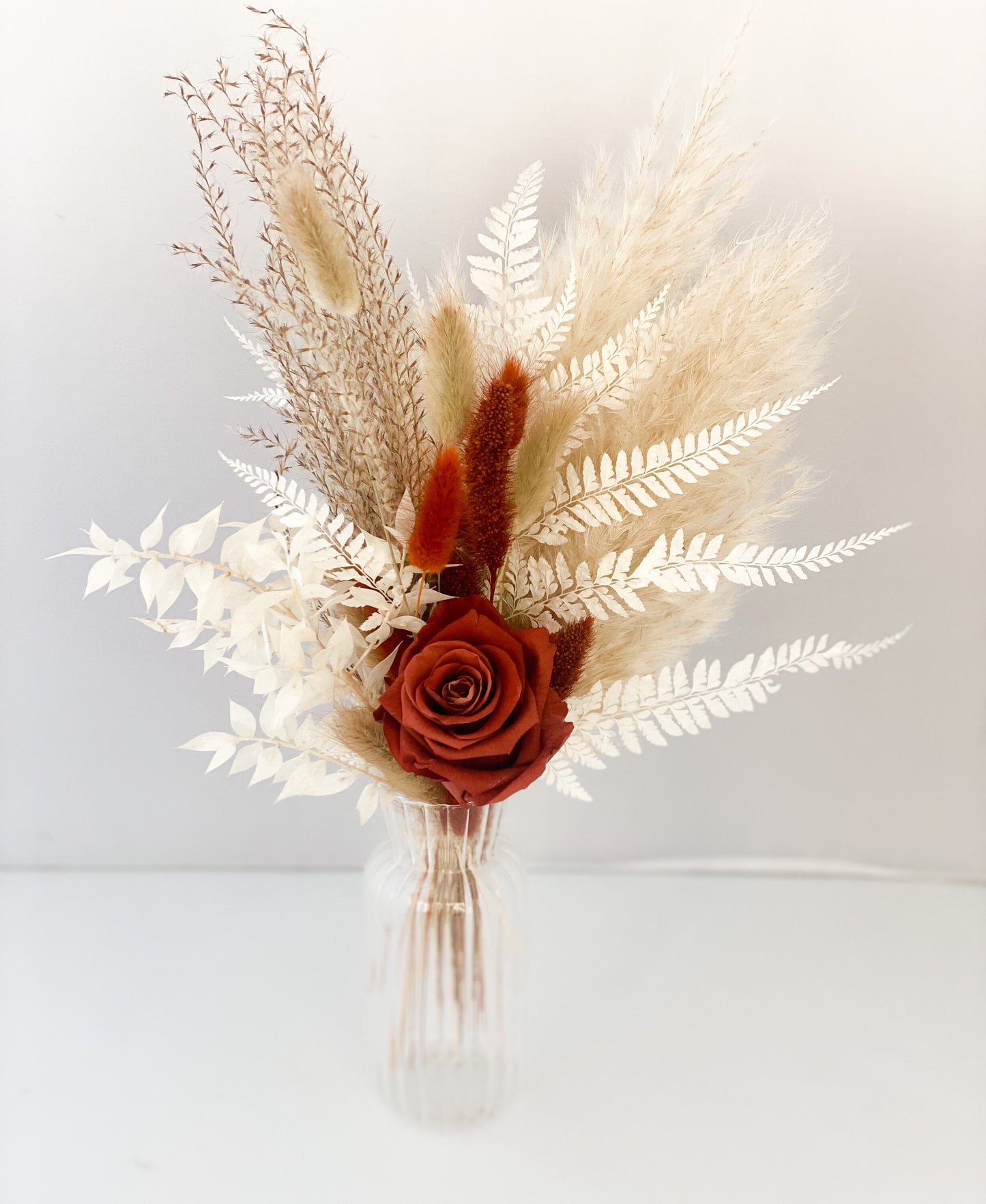 Rust + Terracotta Dried Flower Bud Vase Arrangement, Wedding Flowers, Home decor, Dried Flowers