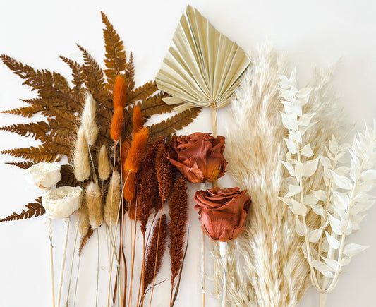 Terracotta + Rust Cake Flowers, Flat Lay Flowers, DIY/ Wedding Flowers, Dried Flowers, Wedding Cake