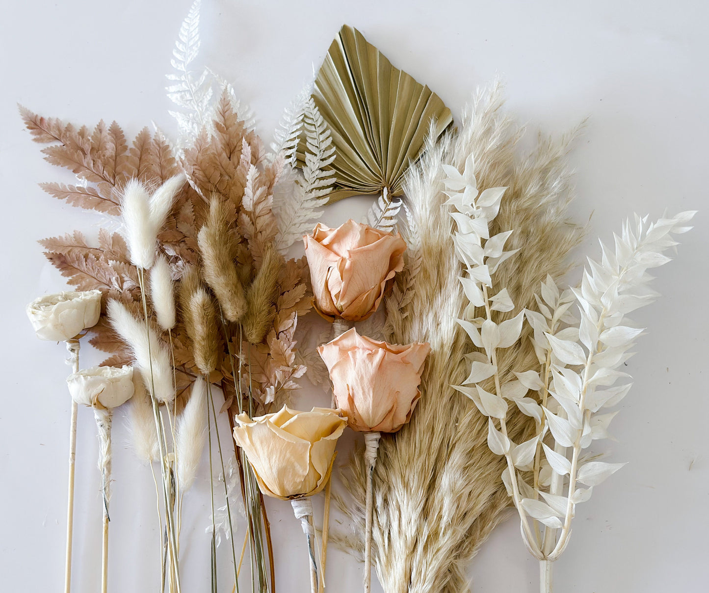 Blush, Peach + Toffee Cake Flowers, Flat Lay Flowers, DIY