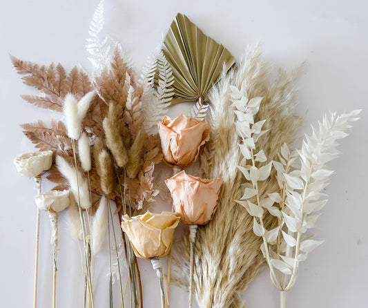 Blush, Peach + Toffee Cake Flowers, Flat Lay Flowers, DIY
