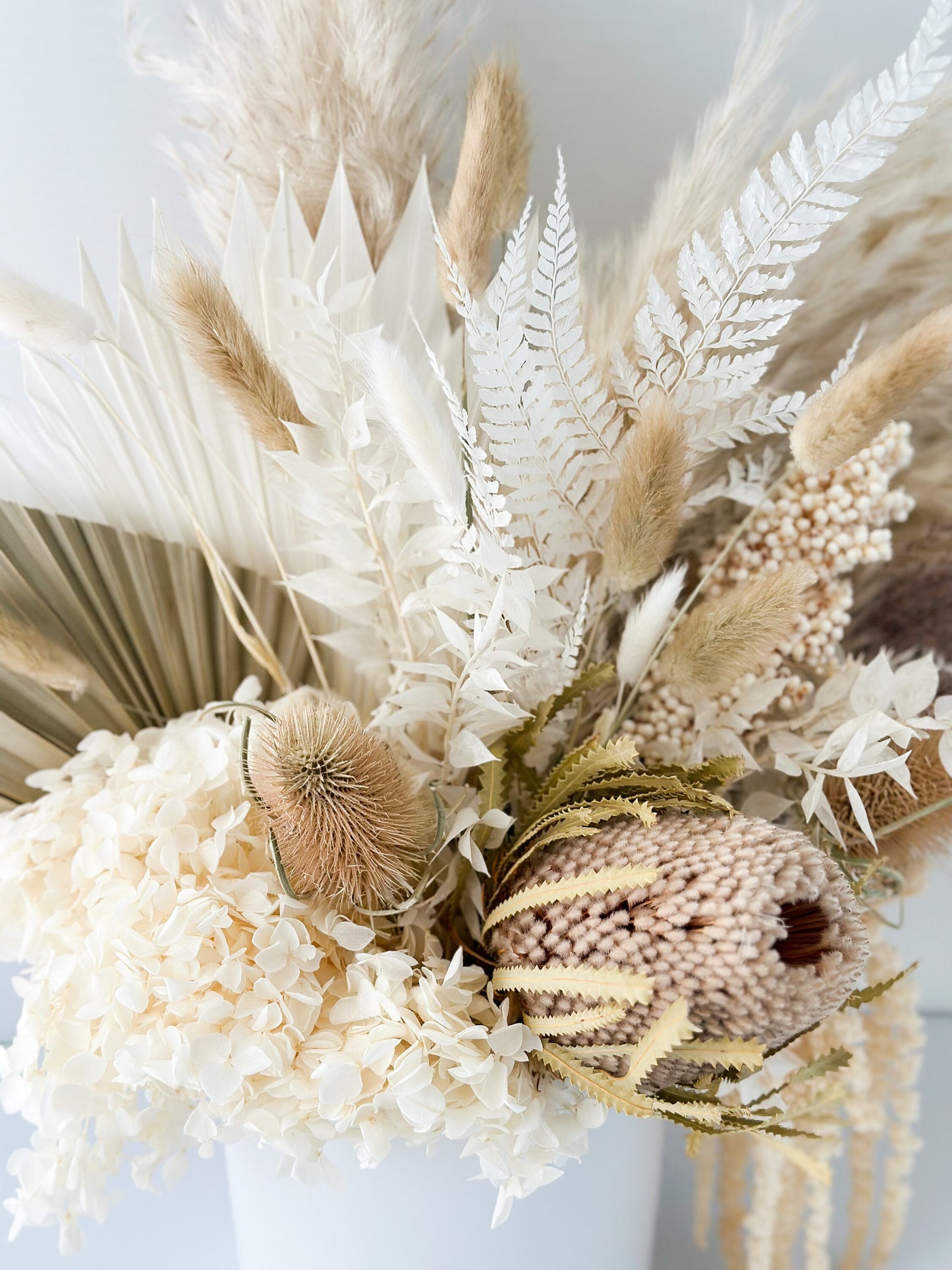 Banksia + Pampas Grass Dried Floral Arrangement with Vase