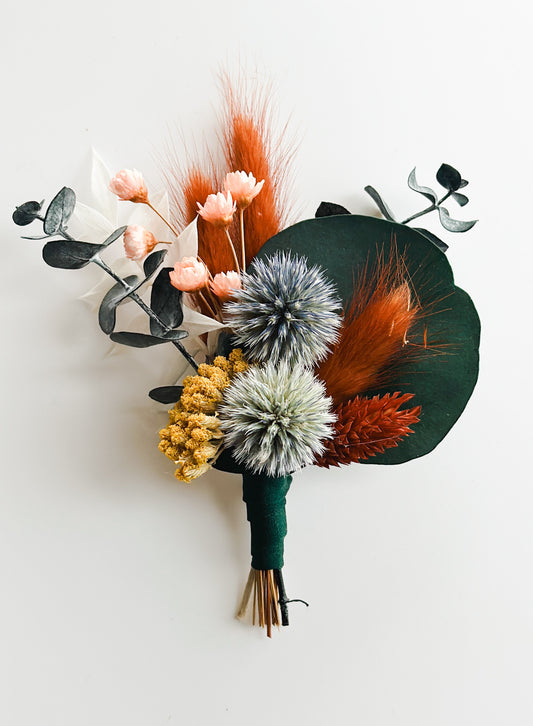 Colorful Dusty Blue Boutonniere/ Wedding Flowers/ Groom and Groomsmen