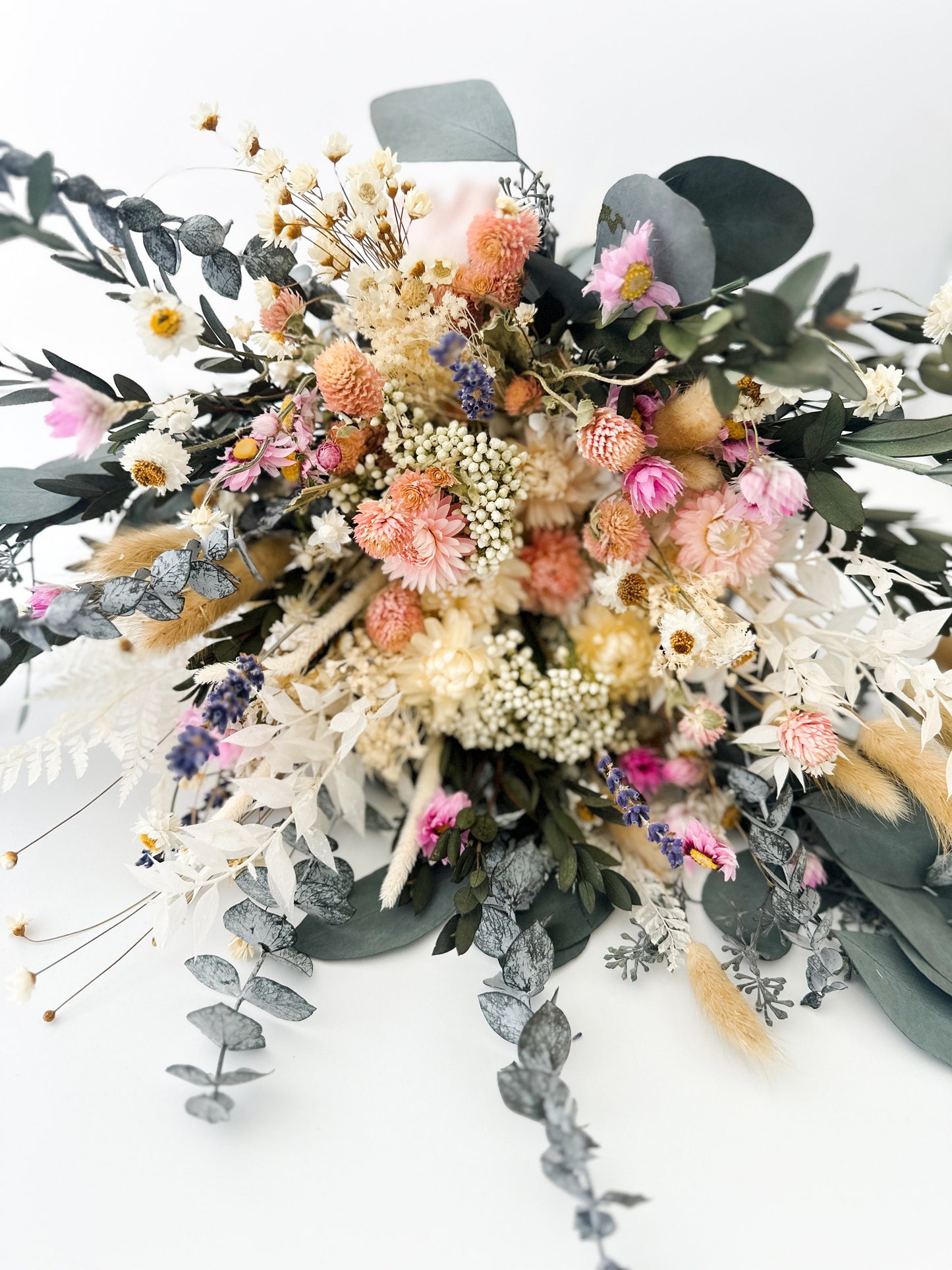 Blush + Lavender Wildflower Bouquet/ Bride and Bridesmaids/ Dried Flower Bouquet/ Wedding Flowers