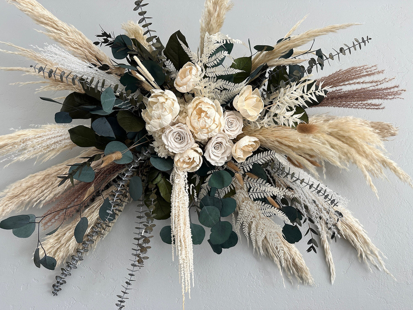 Peony, Rose, + Pampas Arch or Wall Decor/ Wedding Ceremony/ Arch Flowers