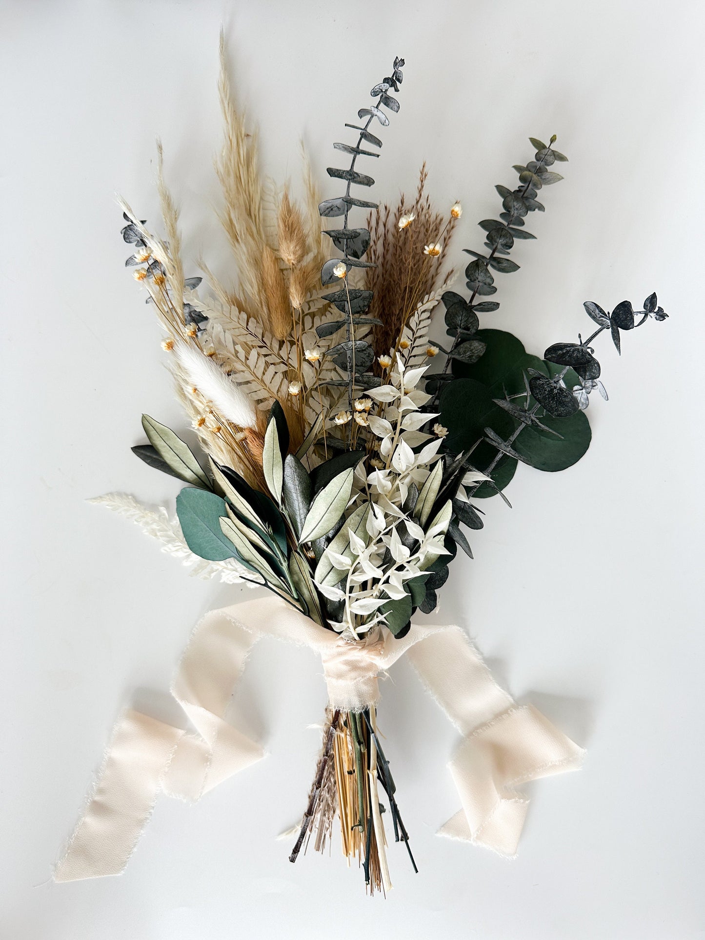 Mini Olive, Eucalyptus + Pampas Grass Bouquet/ Wedding flowers/ Bud vase, Home decor, Dried Flowers, Bridesmaids