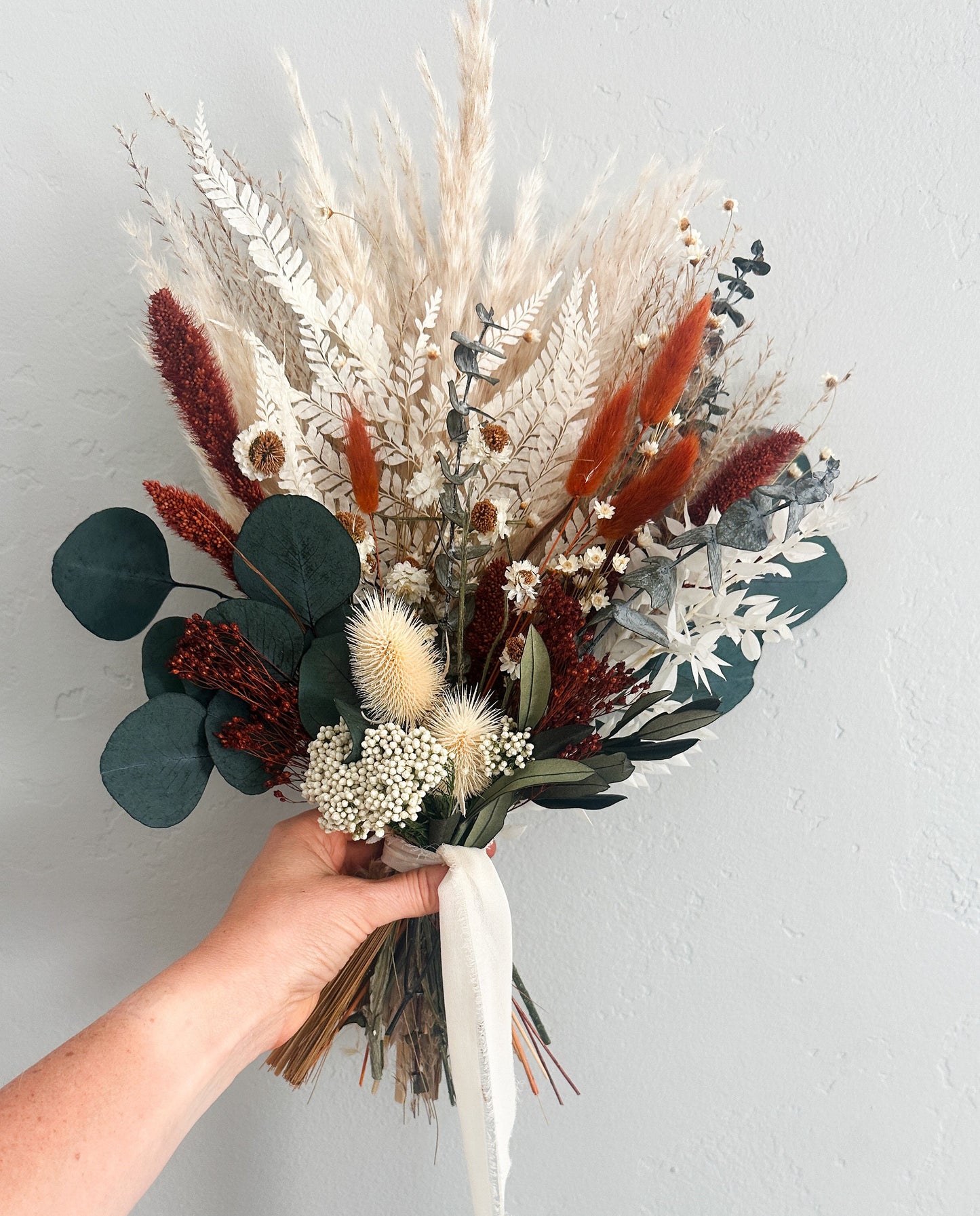 Terracotta + Wildflower Small Dried Floral Bouquet/ Bride and Bridesmaids/ Dried Flower Bouquet/ Wedding Flowers