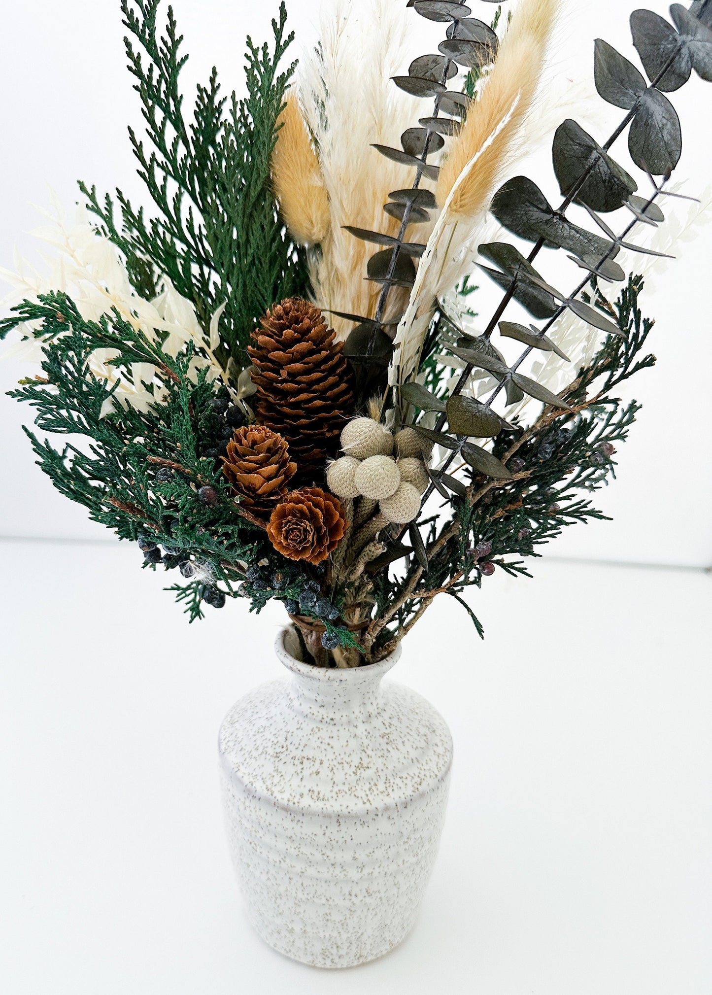 Customized Ornament Gift Box with Candle, Wood slice ornament , and Small Dried Flower Arrangement.