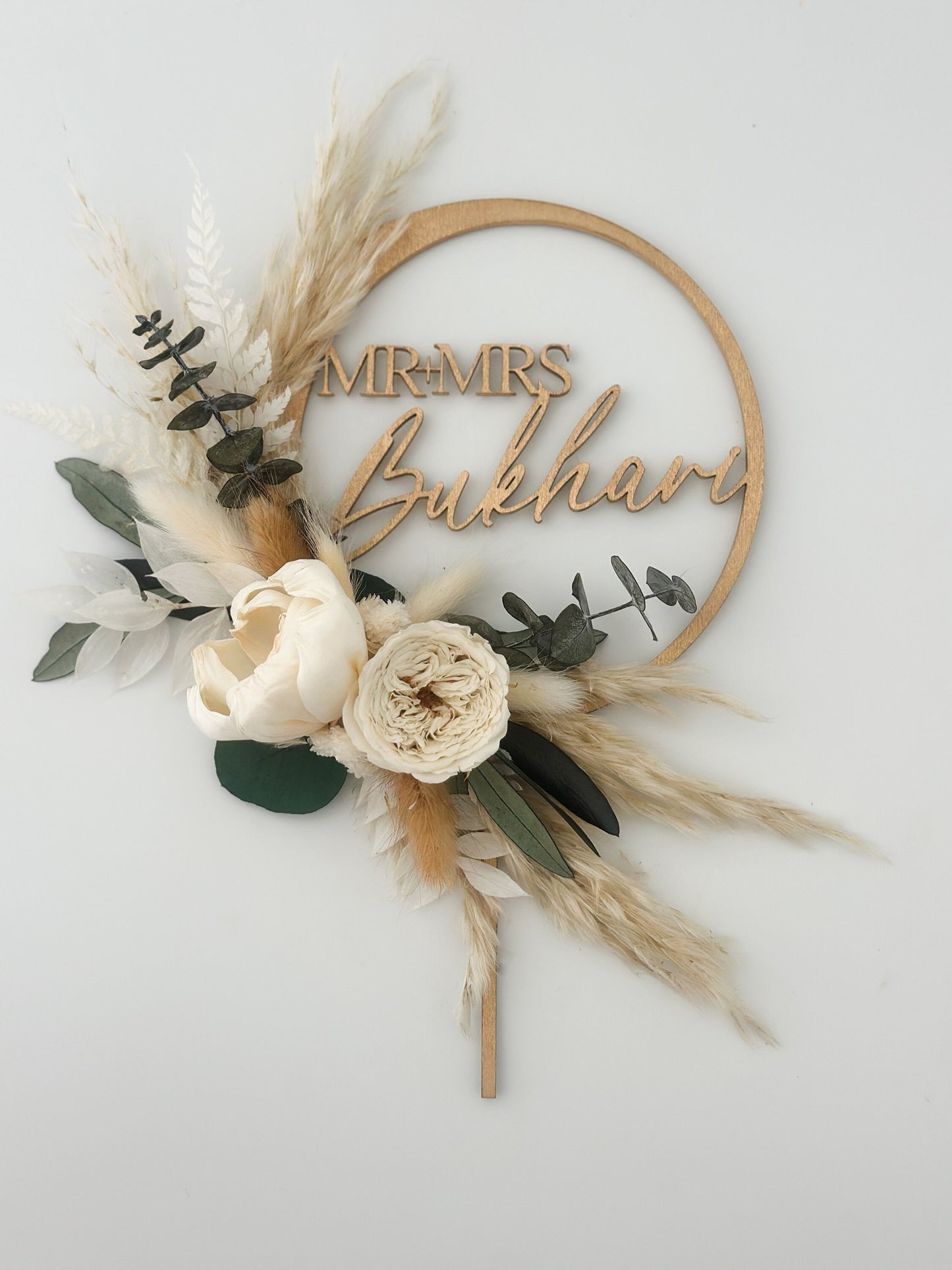 Personalized White Peony, Garden Rose + Greenery Cake Topper,Wedding cake, Cake flowers