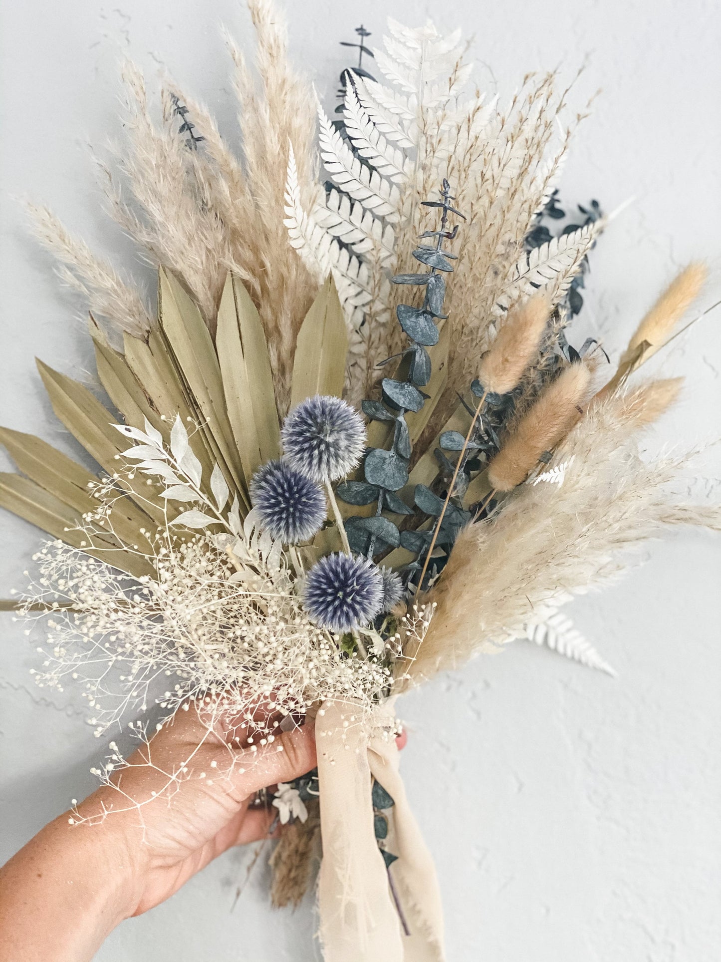 Small Pampas Grass and Eucalyptus Bouquet/ Bride and Bridesmaids/ Dried Flower Bouquet/ Wedding Flowers