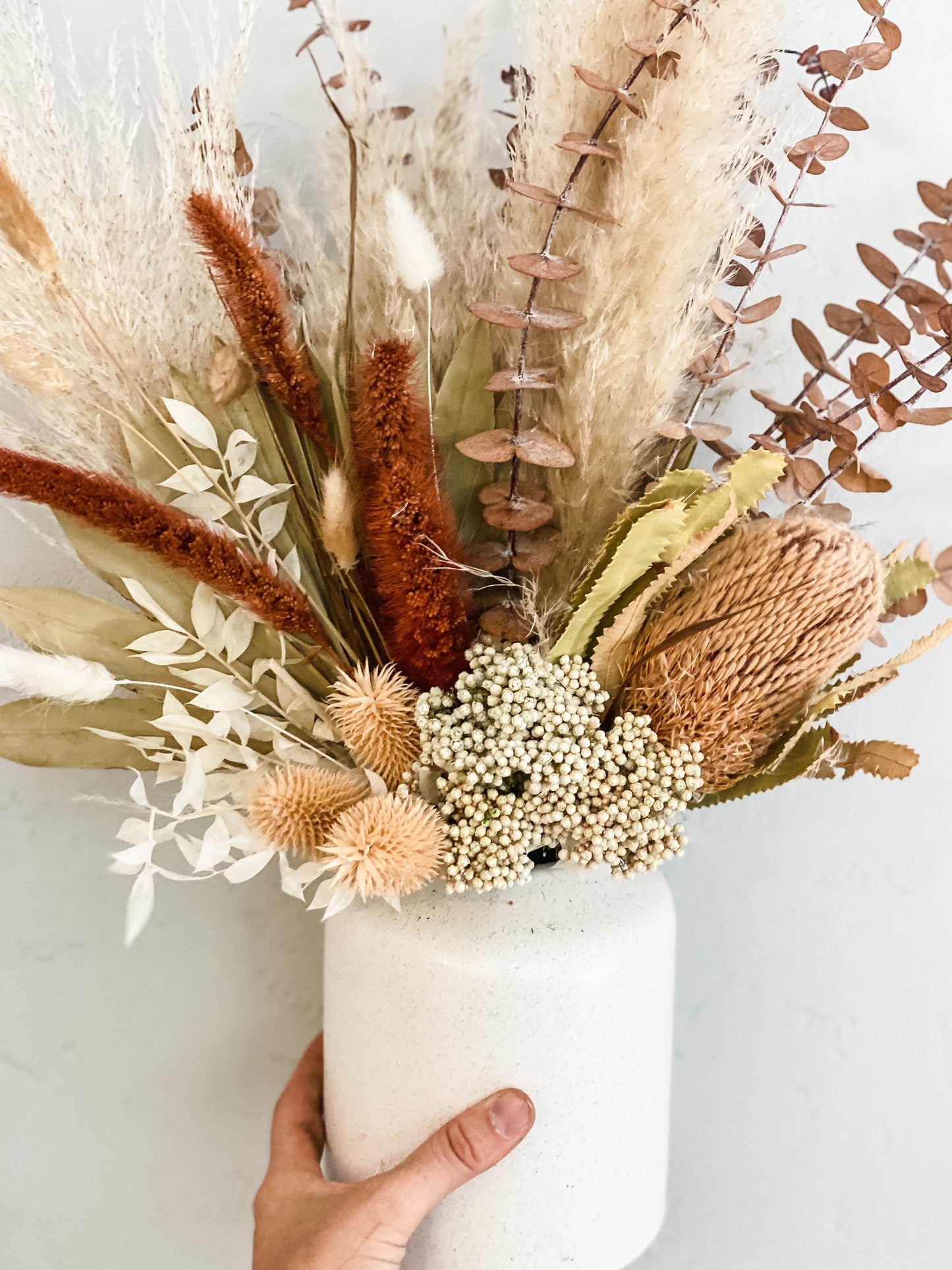 Rust Pampas Grass + Banksia Vase Arrangement