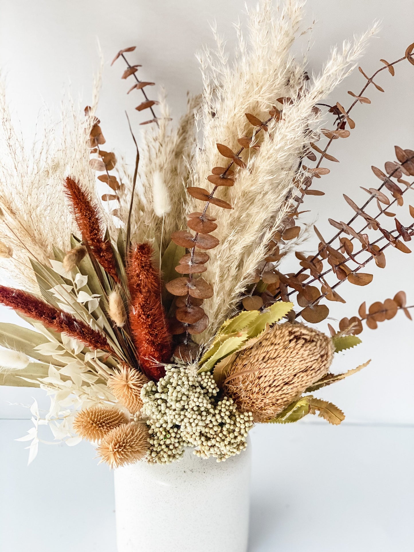 Rust Pampas Grass + Banksia Vase Arrangement