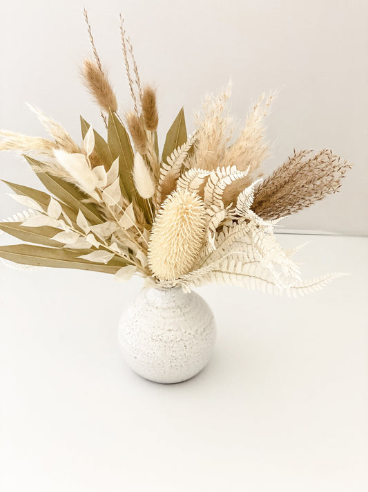 Pampas grass and thistle bud vase