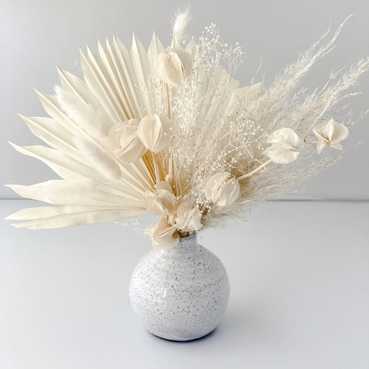 Pampas Grass and White Palm Bud Vase