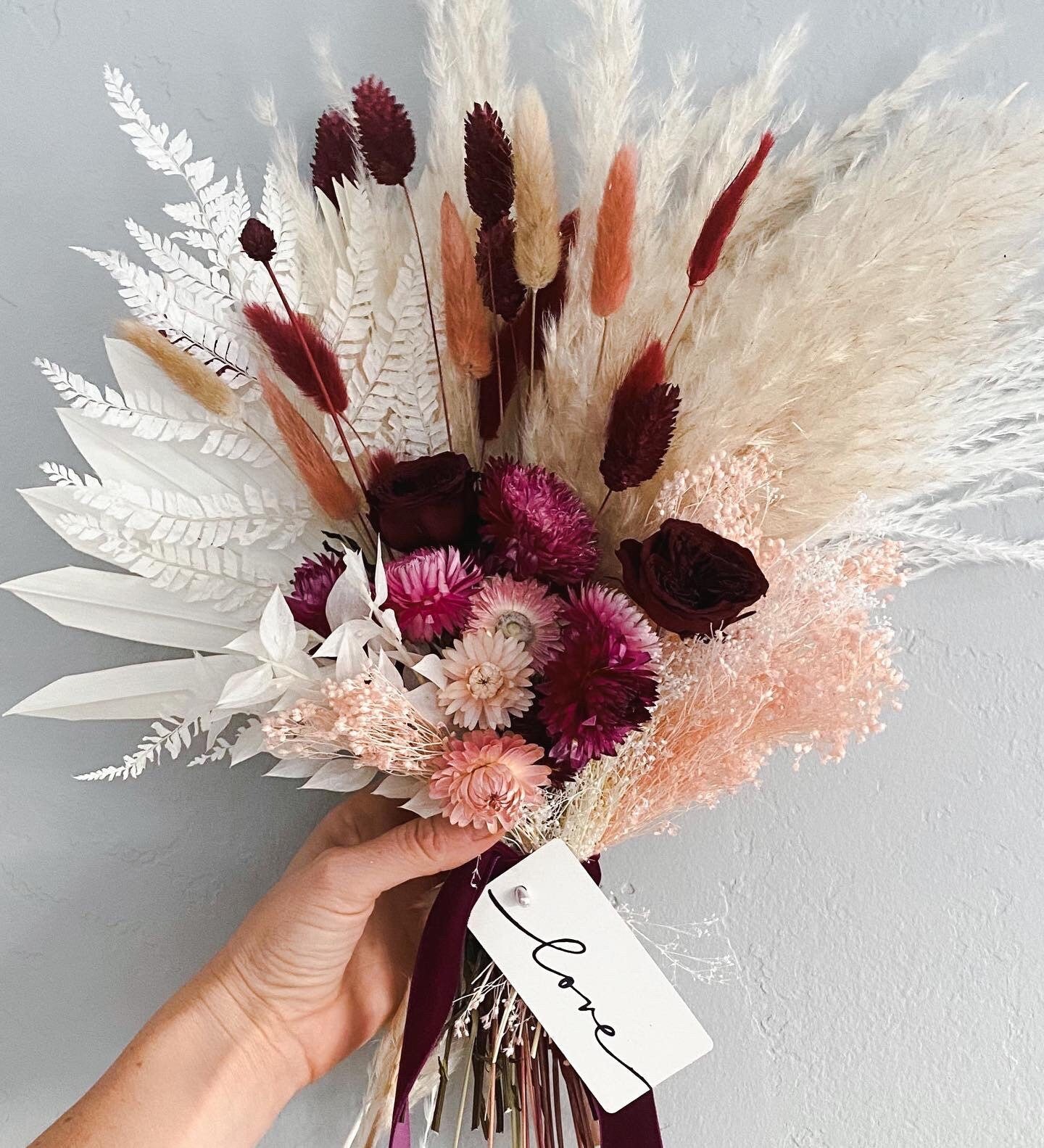 Valentine Everlasting Love Small Pampas Grass Bouquet