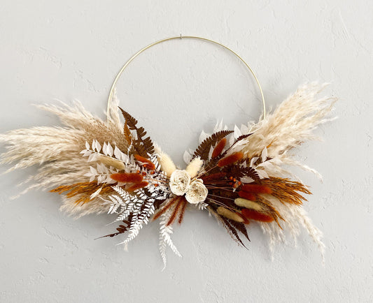 Terracotta Dried Floral Hoop Wreath