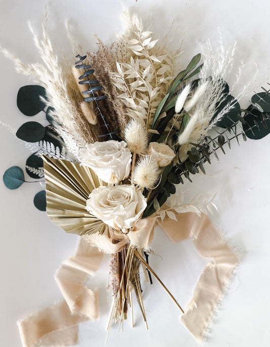 Small White Rose + Eucalyptus Bouquet