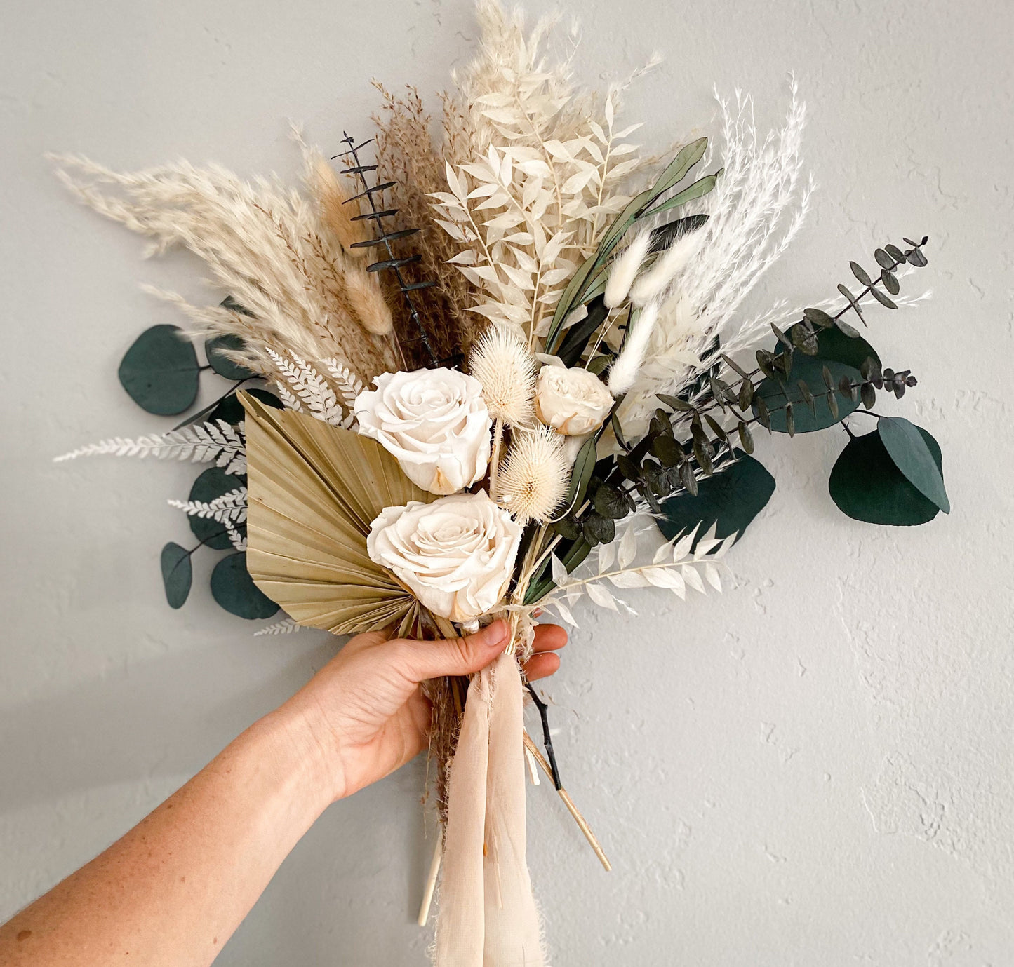 Small White Rose + Eucalyptus Bouquet