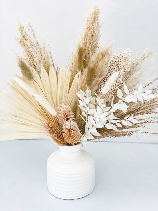 White Palm + Thistle Pampas Grass Vase Arrangement