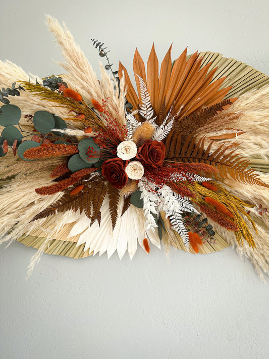 Terracotta, Rust + Greenery Pampas Grass Arch or Wall Decor