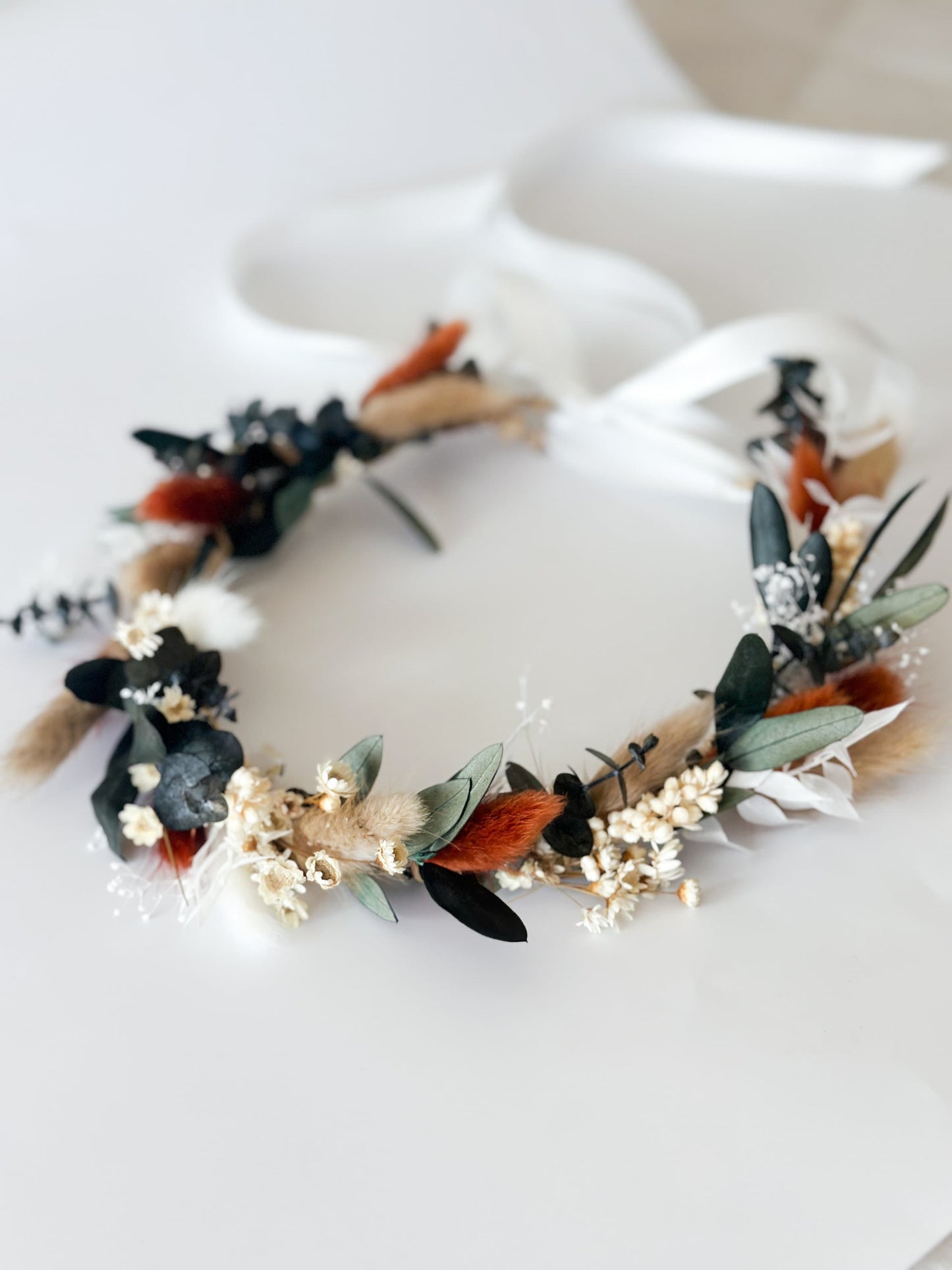 Terracotta, Olive + Eucalyptus Dried Flower Crown