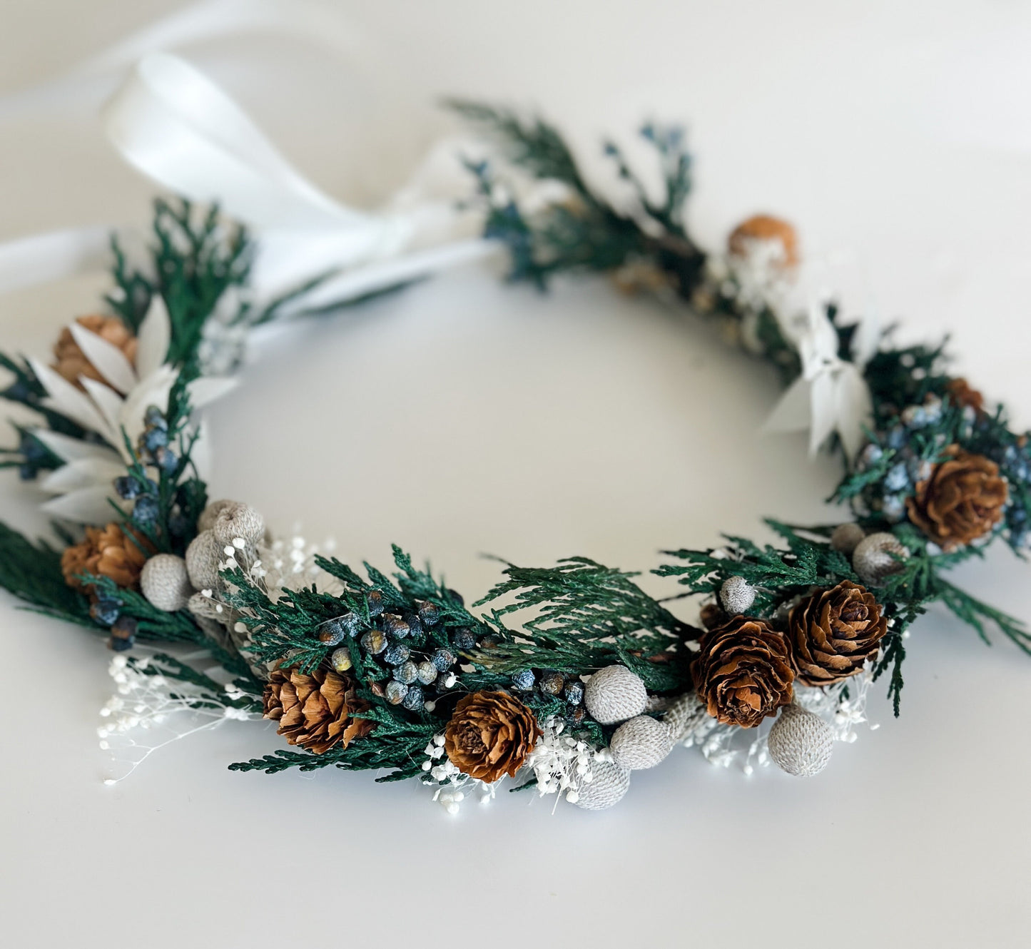 Winter Pinecone Dried Flower Crown